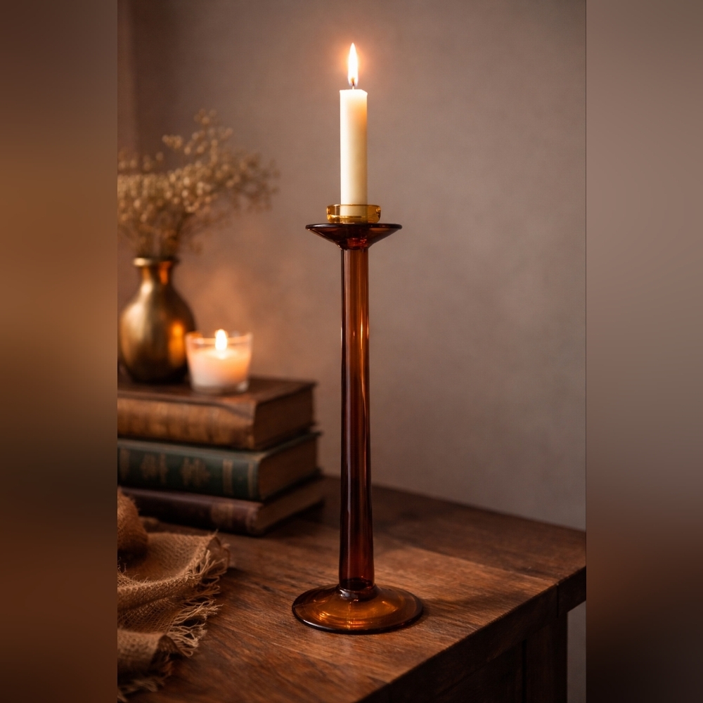 alto candle holder amber 17 inch 65529 christmas decoration vintage